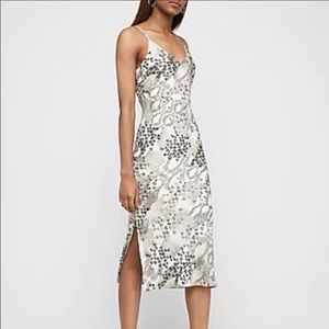 Express Snake Print Satin Slip Dress